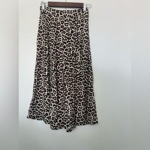 H&M Leopard Print Midi Skirt Size 2